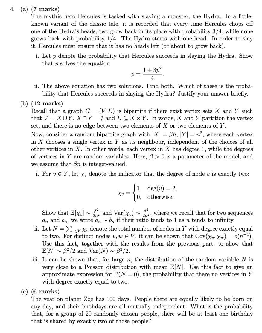 4. (a) (7 marks) The mythic hero Hercules is