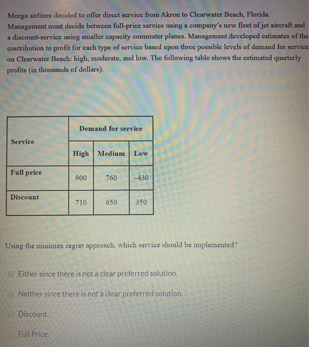 Meega airlines decided to offer direct service