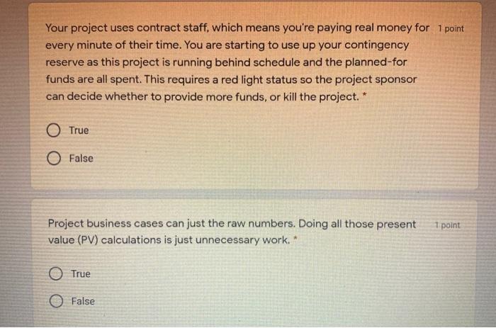 Your project uses contract staff, which means