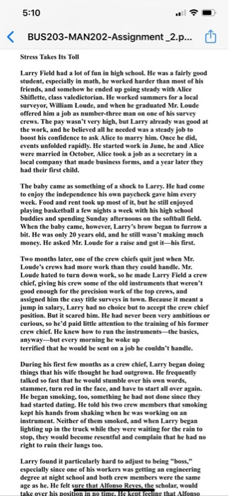 5:10 < BUS203-MAN202-Assignment_2.p... Stress