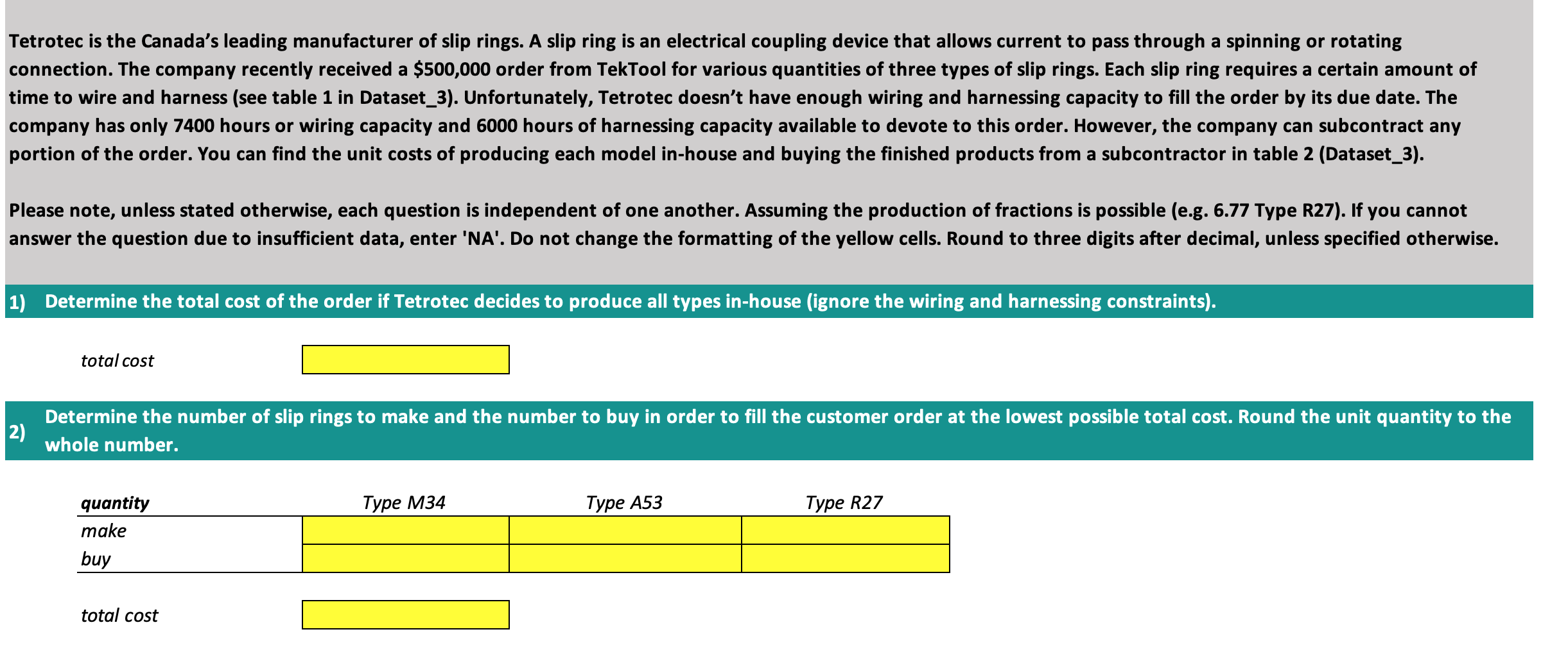 Table 1 Order wiring hr/unit harnessing hr/unit