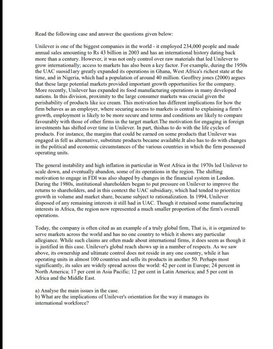 Read the following case and answer the questions