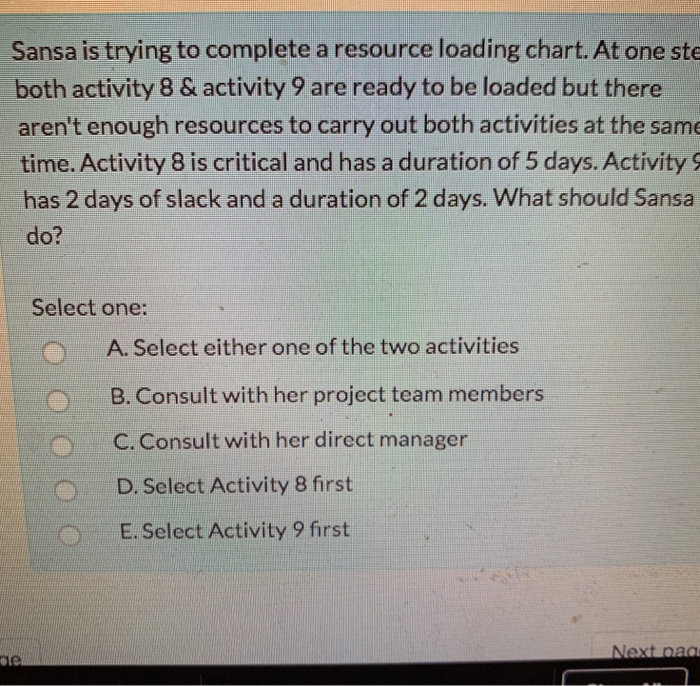 Sansa is trying to complete a resource loading