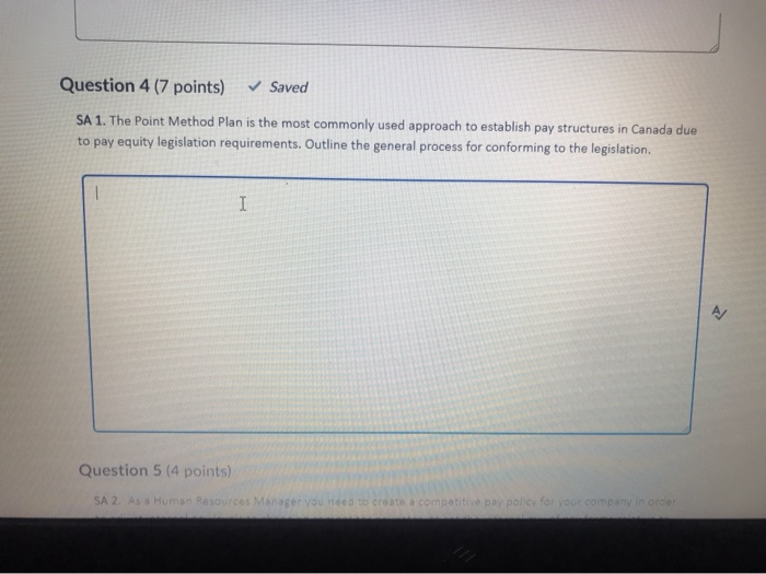 Question 4 (7 points) Saved SA 1. The Point