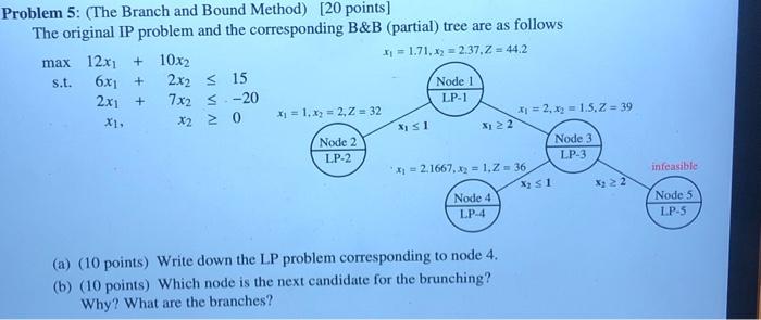please do not use the solver Problem 5: (The