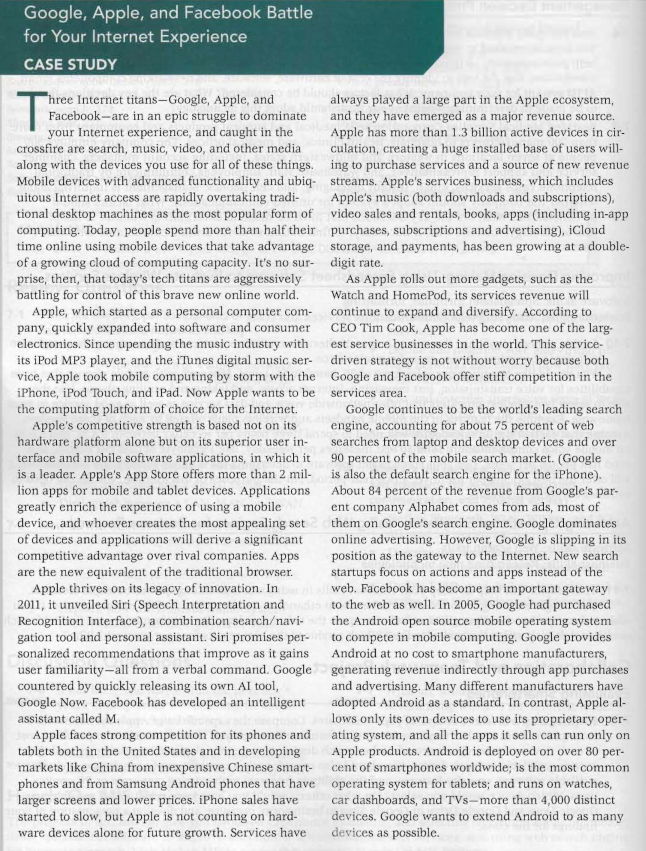 Answer the case study questions: Compare the