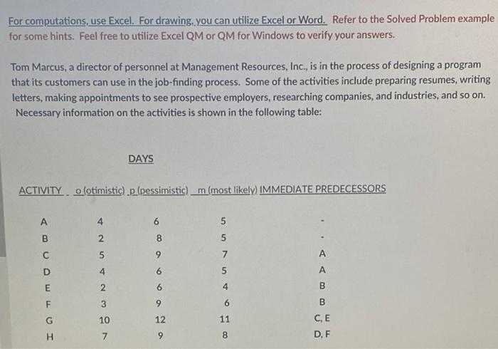 For computations, use Excel. For drawing, you can