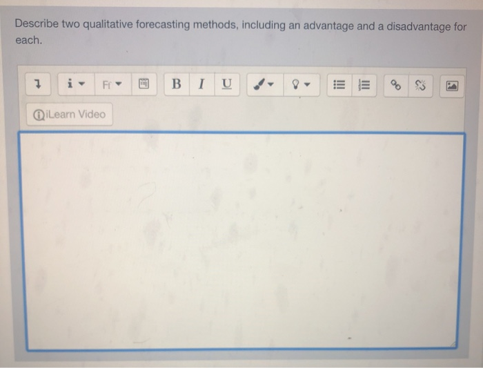 Describe two qualitative forecasting methods,