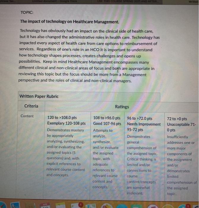 Untitled document Google Docs Witter TOPIC: The