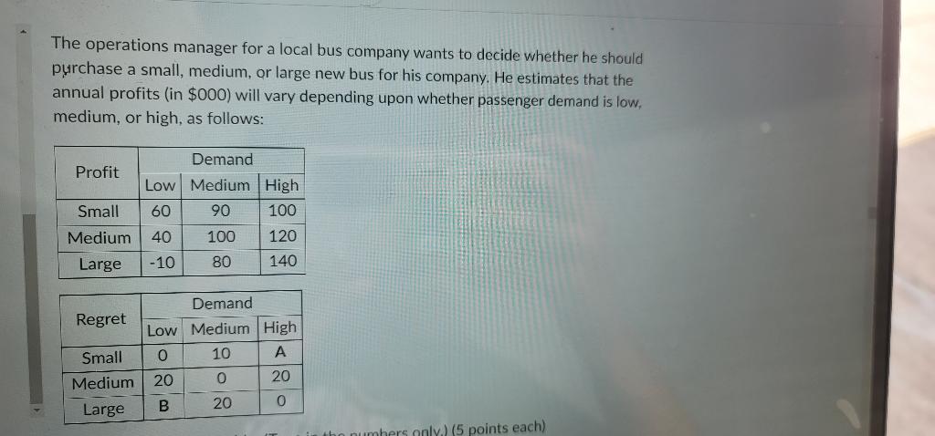 asnswer all The operations manager for a local