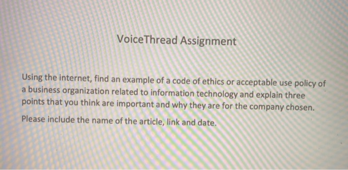 The MOST IMPORTANT PART of this assighment is