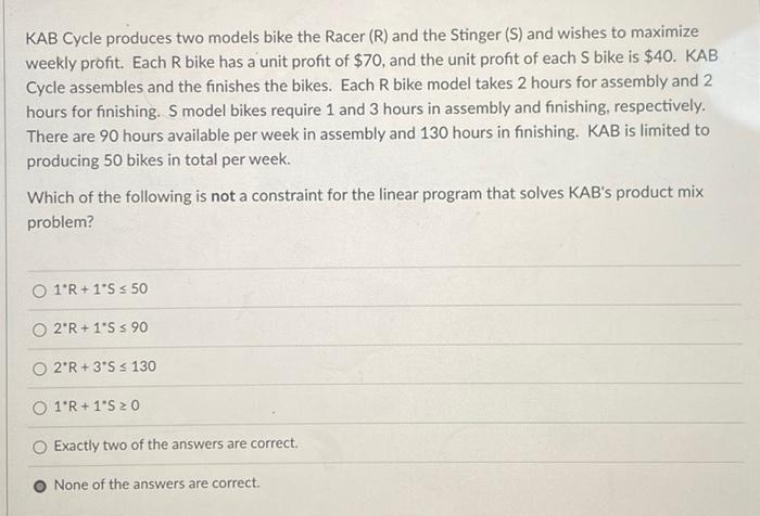 KAB Cycle produces two models bike the Racer (R)