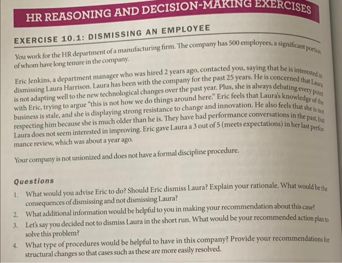 HR REASONING AND DECISION-MAKING EXERCISES