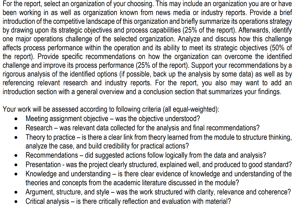 For the report, select an organization of your