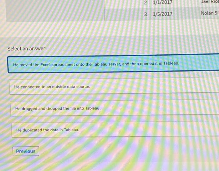 Gilbert has an Excel spreadsheet open in Tableau.