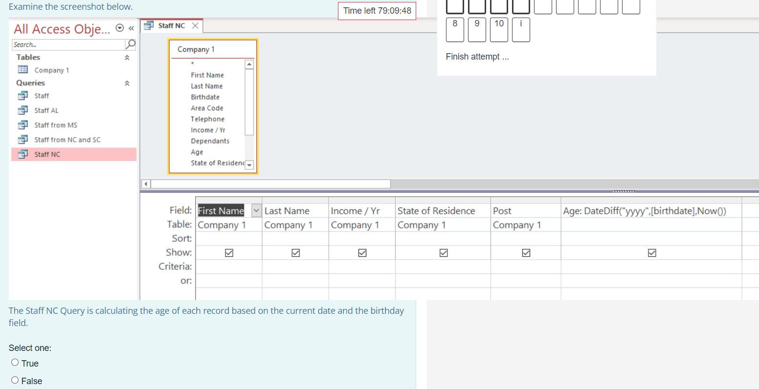 Examine the screenshot below. The Staff NC Query