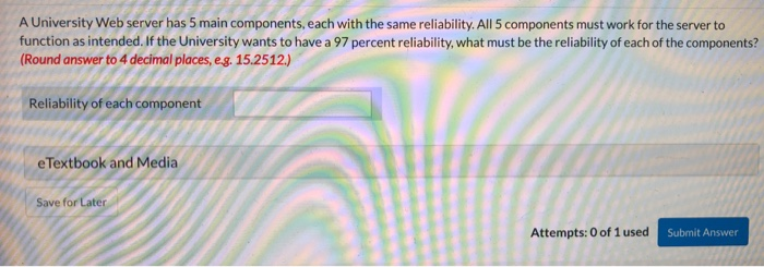 A University Web server has 5 main components,