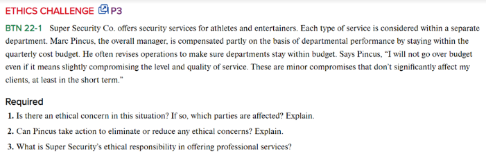 ETHICS CHALLENGE OP3 BTN 22-1 Super Security Co.