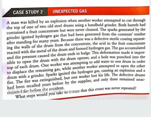 CASE STUDY 2 UNEXPECTED GAS A man was killed by