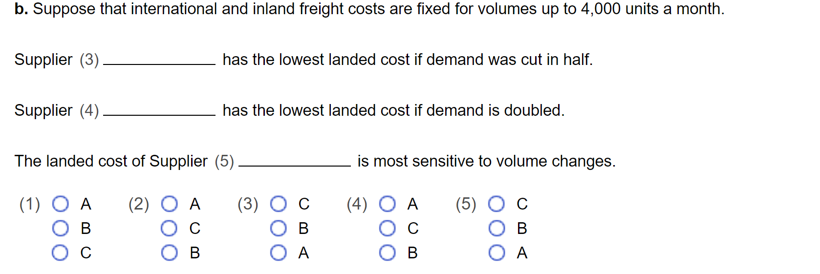 This is one question with sections; please zoom