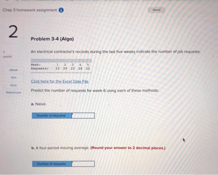 Chap 3 homework assignment Saved 2 Problem 3-4
