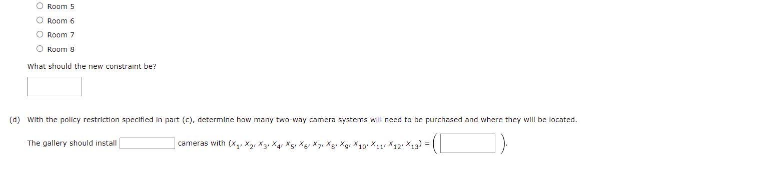 rooms are numbered 1 through 13. (i) security