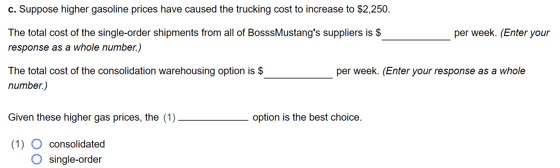 This is one question with sections; please zoom