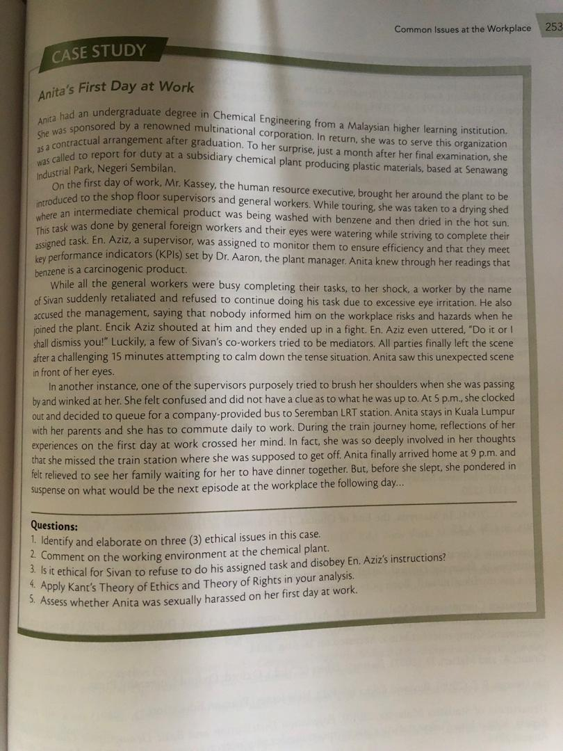 answer Num 4 only Anita's First Day at Work Anita