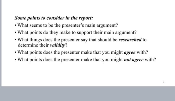 Informational Report: Assignment 1. Your