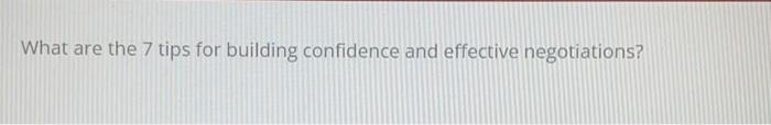 What are the 7 tips for building confidence and