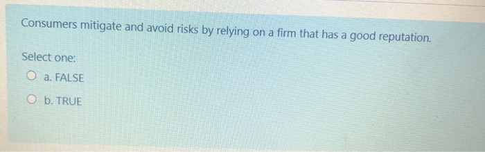 Consumers mitigate and avoid risks by relying on