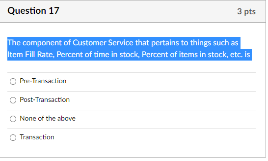 Question 15 4 pts The distances in today's global