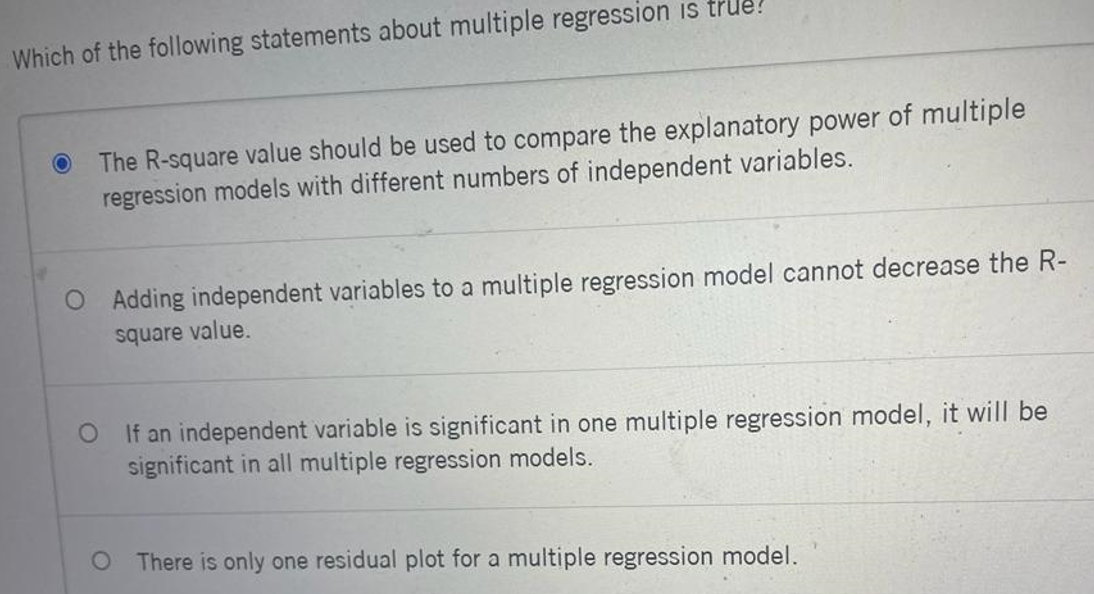 Which of the following statements about multiple