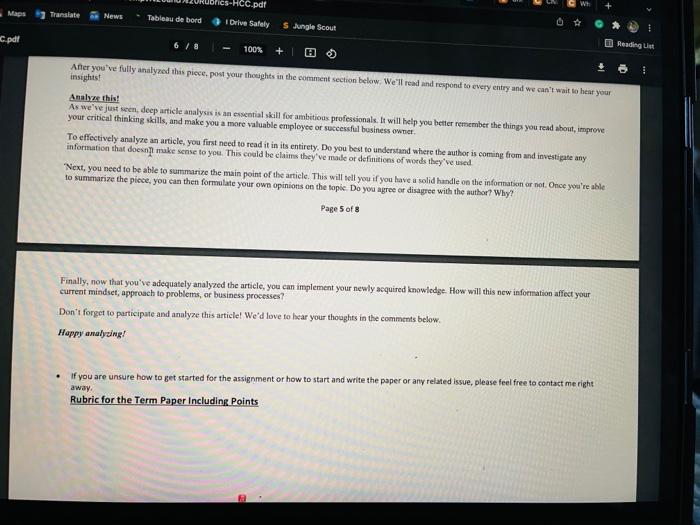economists paper analysis . . . . Term Paper
