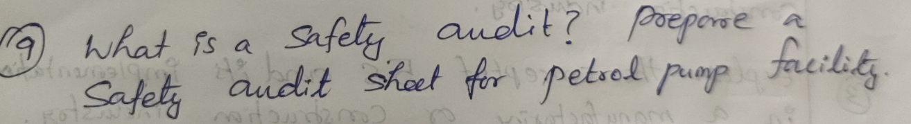 19 wana safety audit? prepare a Safety and it