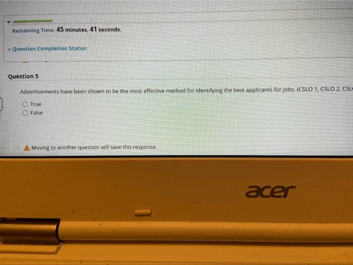 Remaining Time: 45 minutes, 41 seconds. Question