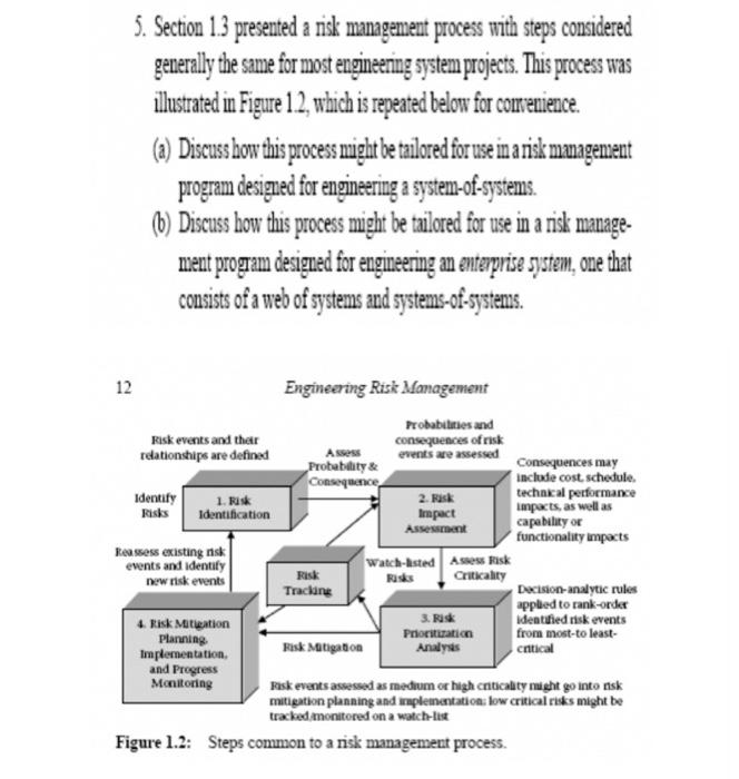 5. Section 1.3 presented a risk management