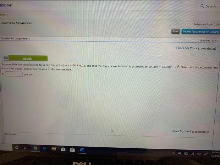 INDTAP Q Search thi ment Chapter 5: Assignment