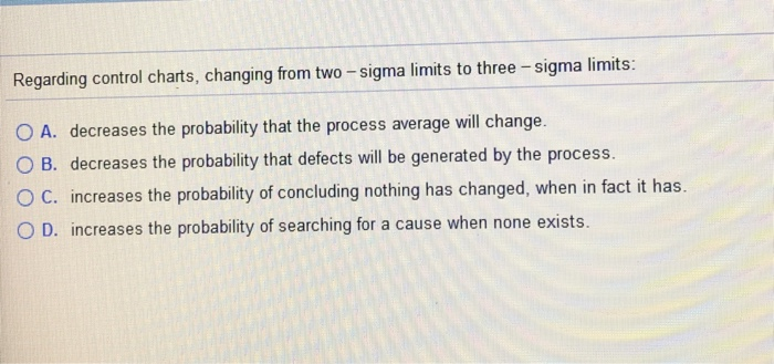 Regarding control charts, changing from two -