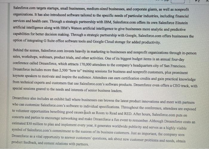 please help Case 8.2 Salesforce.com Uses