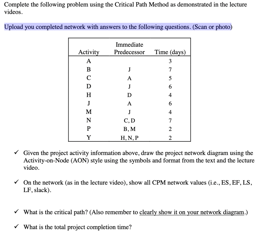 Complete the following problem using the Critical