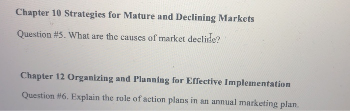 Chapter 10 Strategies for Mature and Declining