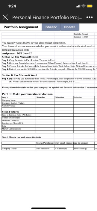 Portfolio Project Summer 1, 2020 You recently won