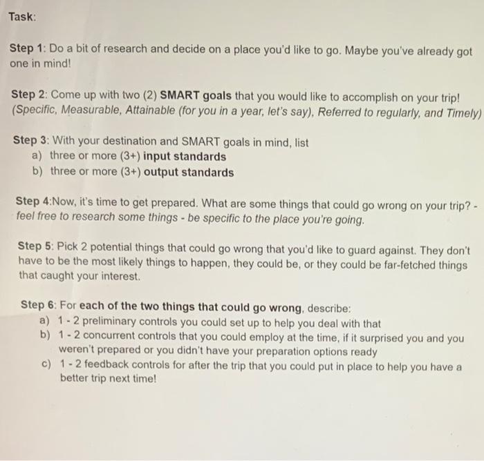 for step 2. please make a specific for each