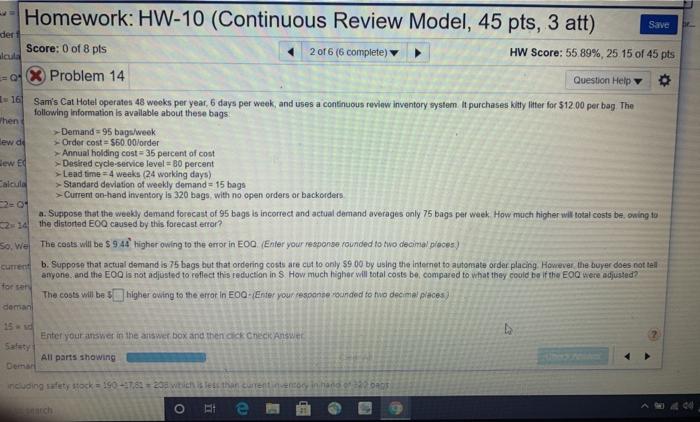Save -- Homework: HW-10 (Continuous Review Model,