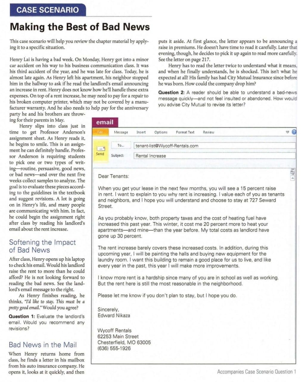 There are 4 Scenarios in this case study. Analyse