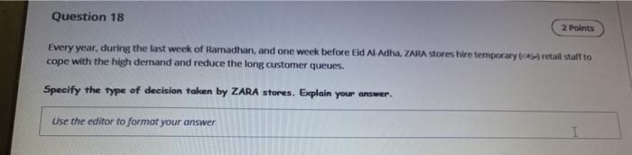 Question 18 2 Points Every year, during the last