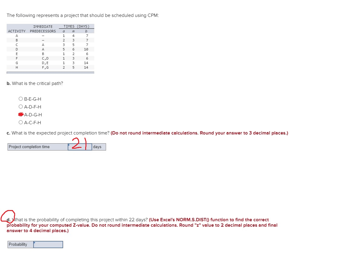 The following represents a project that should be