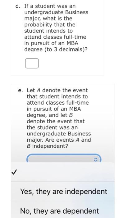 Develop a joint probability table for these data