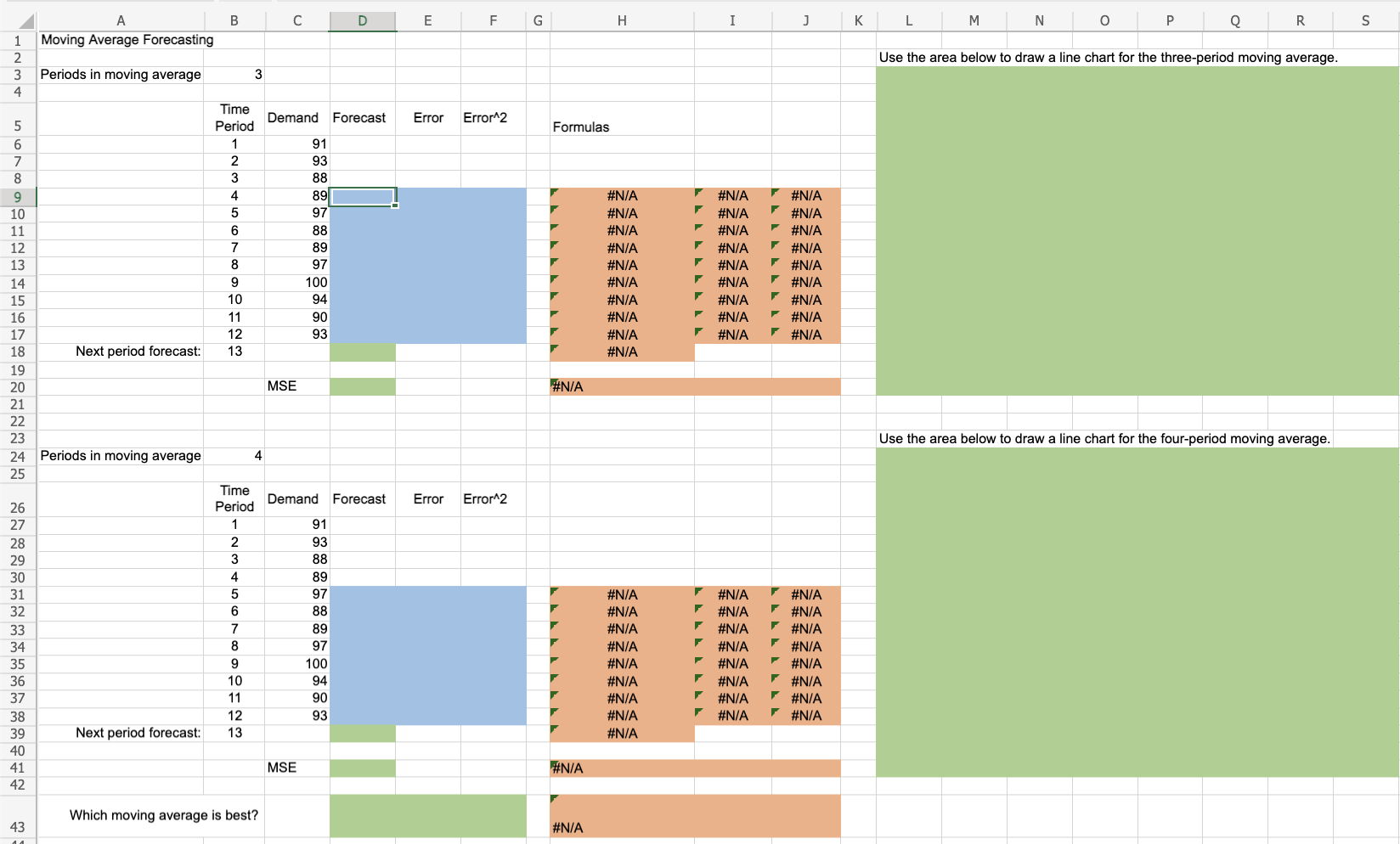 Excel Online Activity: Moving Average A retail